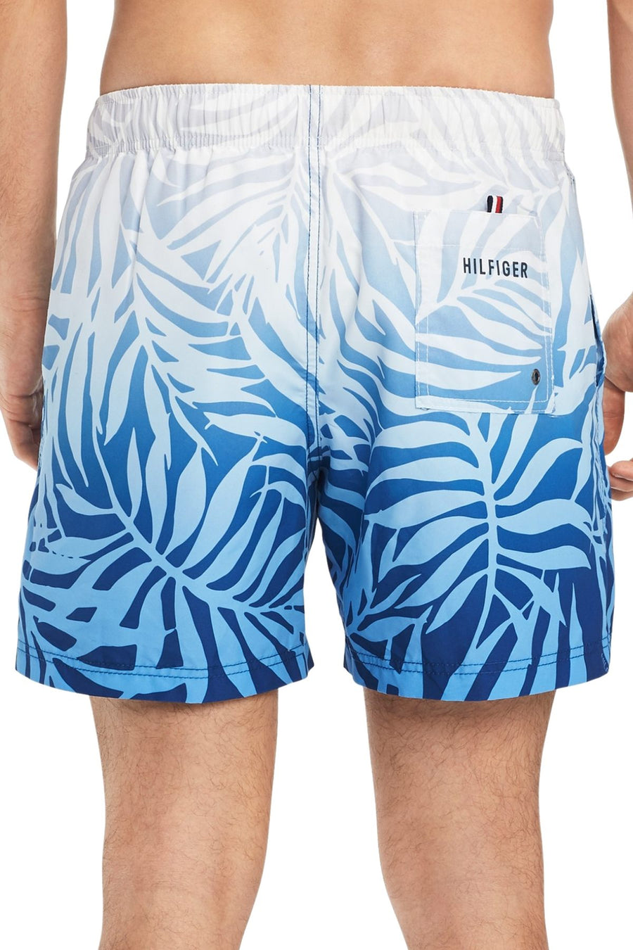 Tommy Hilfiger Blue Ombre Leaf-Print 6.5" Swim Trunk