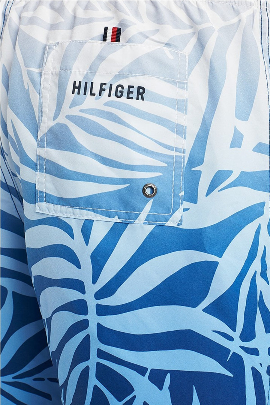 Tommy Hilfiger Blue Ombre Leaf-Print 6.5" Swim Trunk