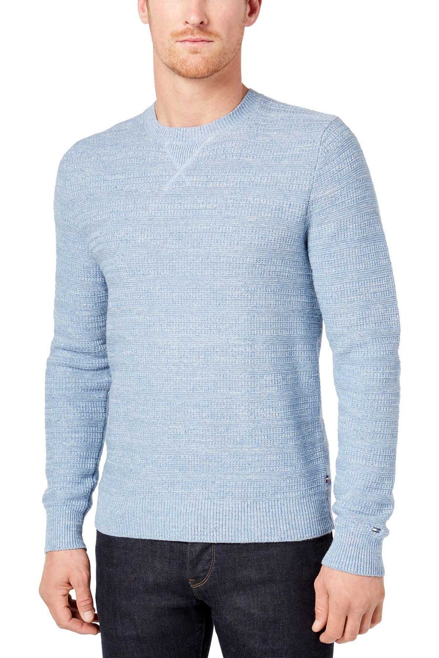 Tommy Hilfiger Blue Textured Stripe Knit Sweater