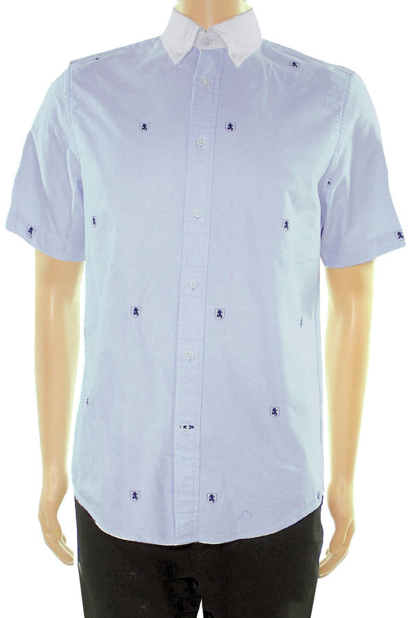 Tommy Hilfiger Celestial-Blue Marco Embroidered Crest Shirt