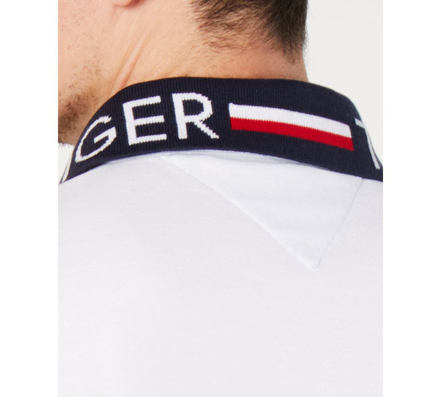 Tommy Hilfiger Classic Fit Bryant Colorblocked Polo Bright White / Apple Red