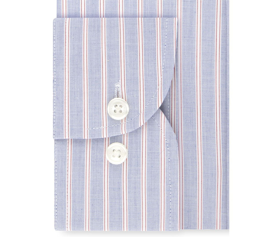 Tommy Hilfiger Classic/regular-fit Non-iron Thflex Stretch Stripe Dress Shirt Cherry