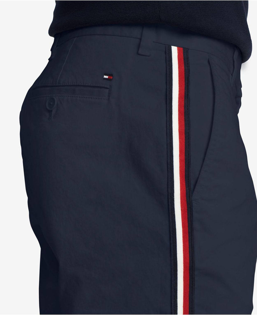 Tommy Hilfiger Custom Fit Stretch Signature Stripe Chinos in Navy Blaze