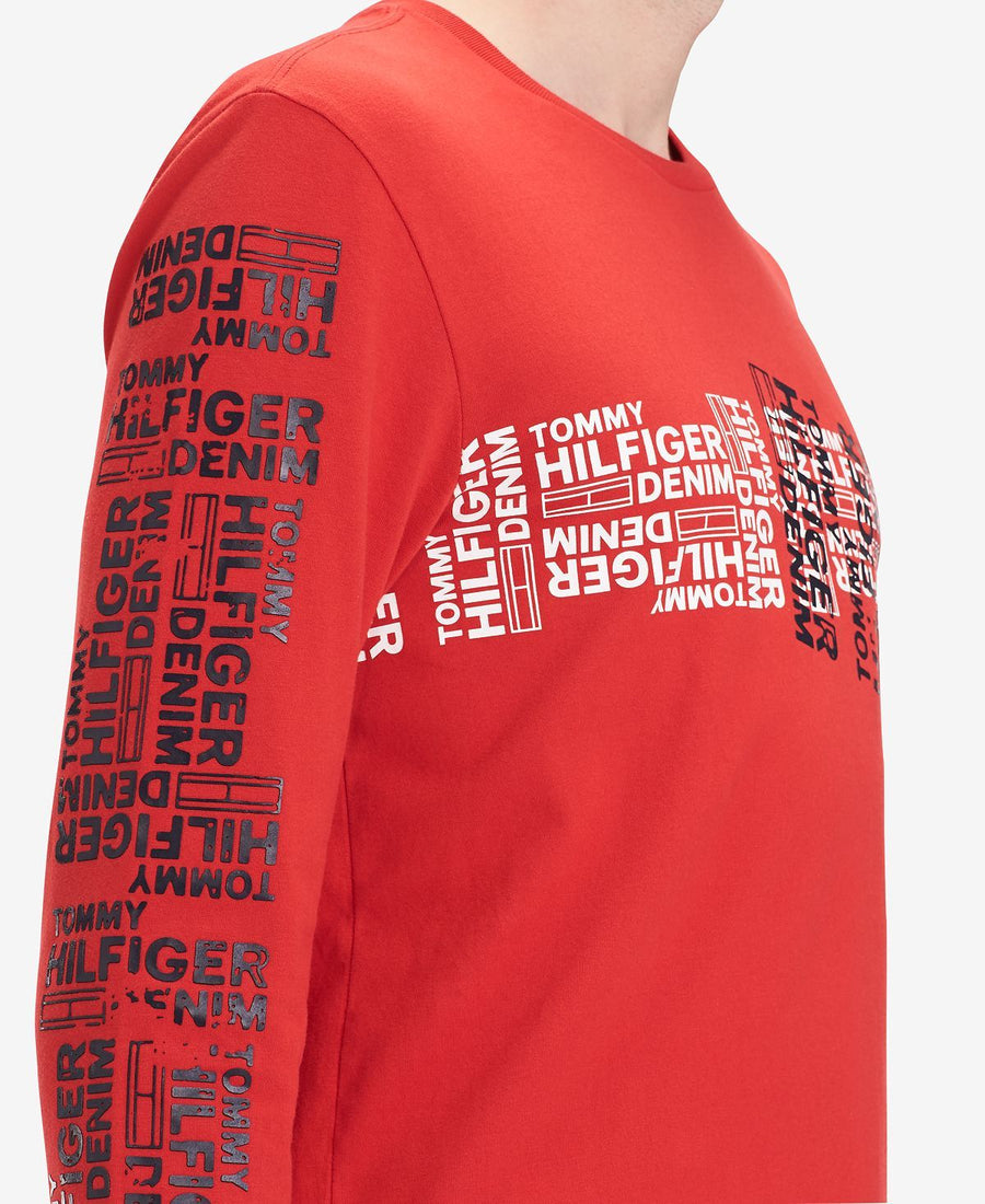 Tommy Hilfiger Denim Metro Logo Graphic T-shirt Old Skool Red