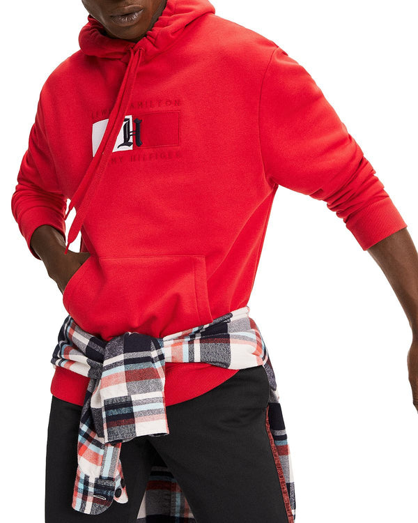 Tommy Hilfiger Embroidered Logo Hooded Sweatshirt Haute Red