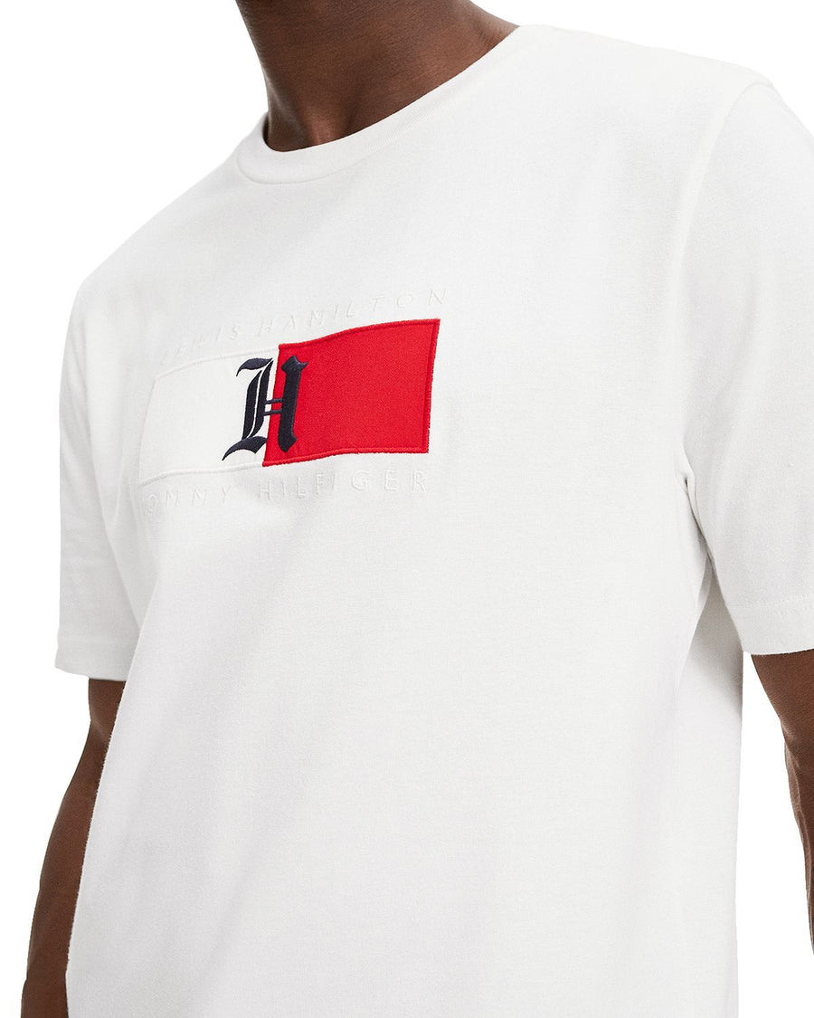 Tommy Hilfiger Flag Graphic Logo Tee Snow White