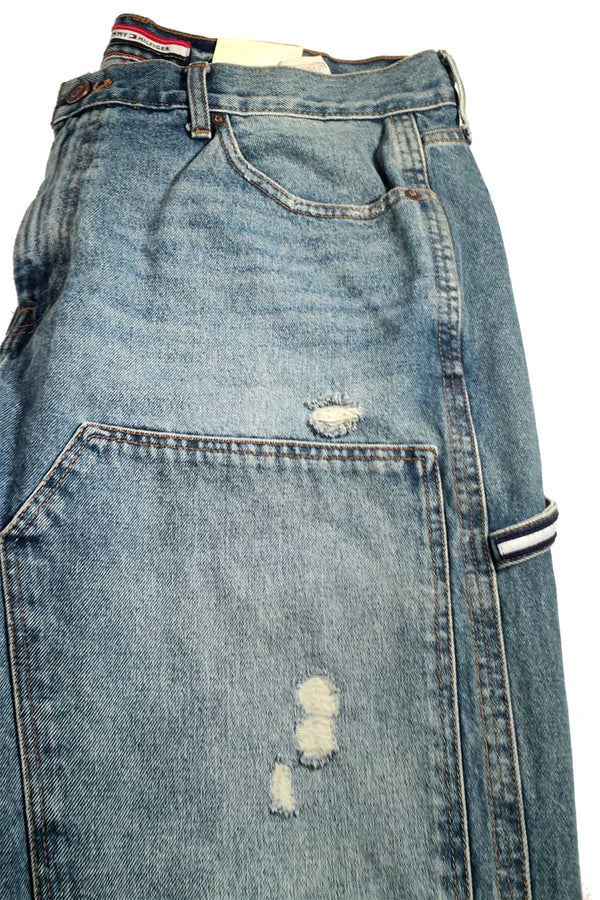 Tommy Hilfiger Medium Blue Wash Distressed Relaxed Tapered Jeans