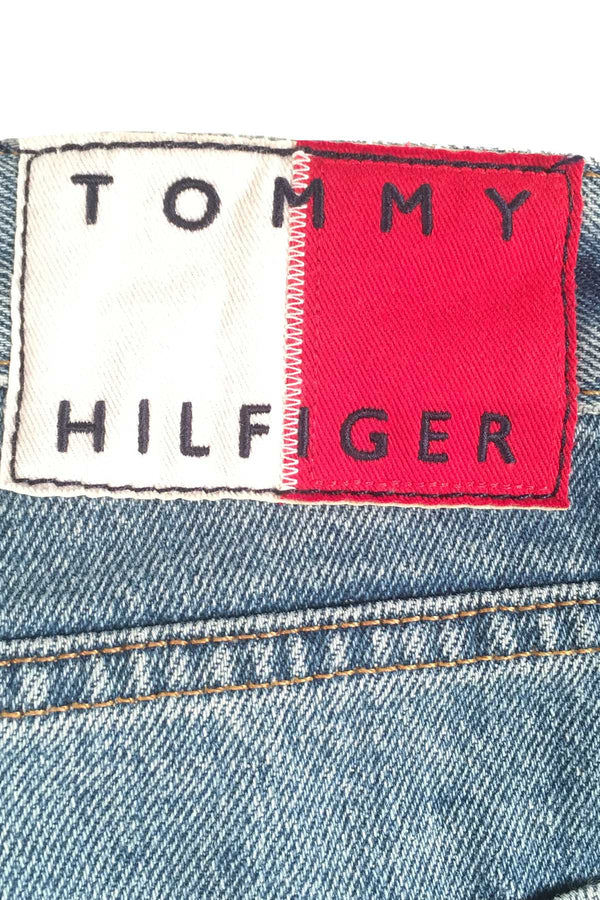 Tommy Hilfiger Medium Blue Wash Distressed Relaxed Tapered Jeans