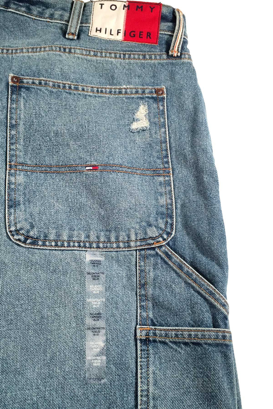 Tommy Hilfiger Medium Blue Wash Distressed Relaxed Tapered Jeans