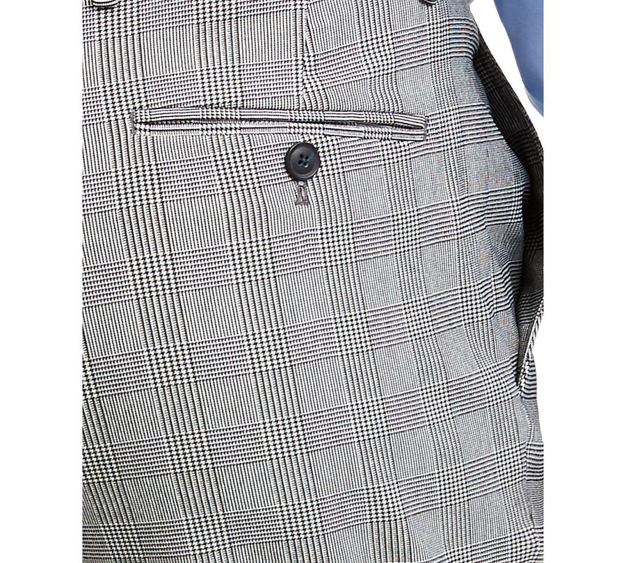 Tommy Hilfiger Plaid Th Flex Stretch Modern-fit Dress Pants White/Black
