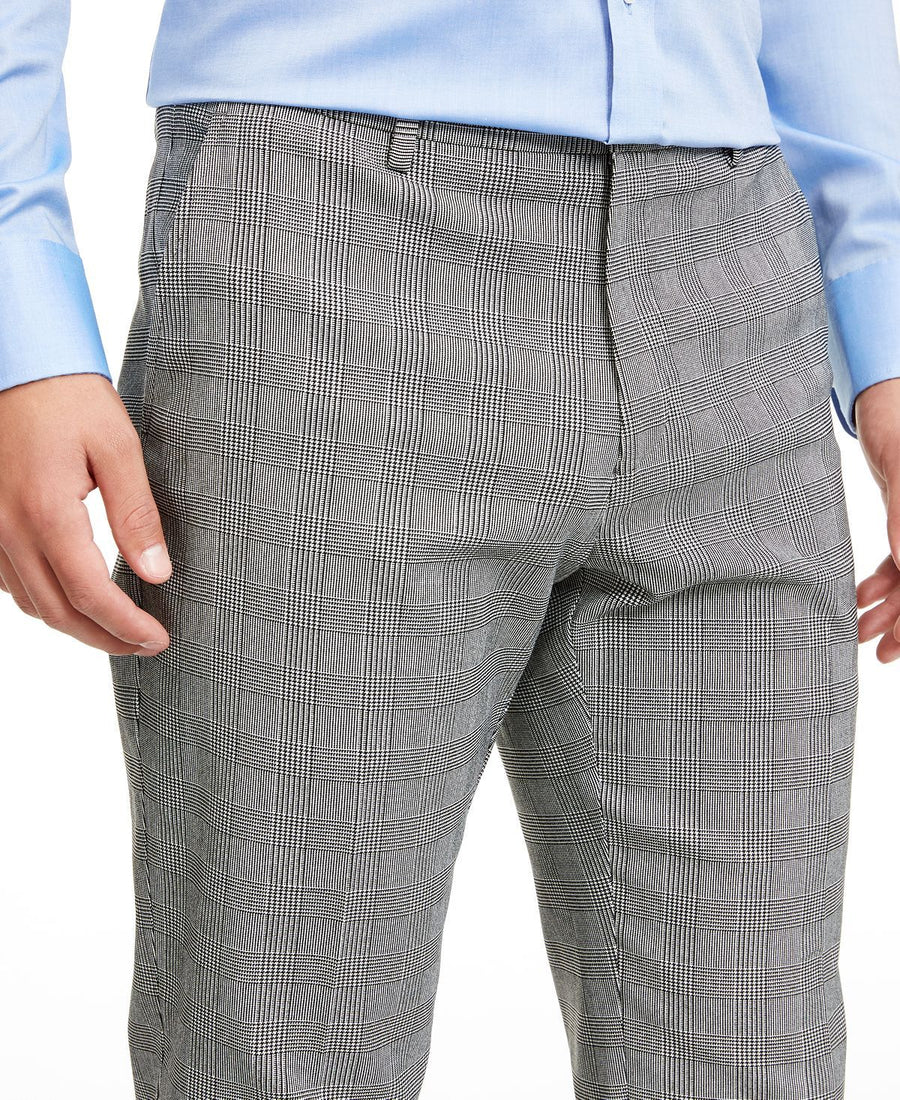 Tommy Hilfiger Plaid Th Flex Stretch Modern-fit Dress Pants White/Black