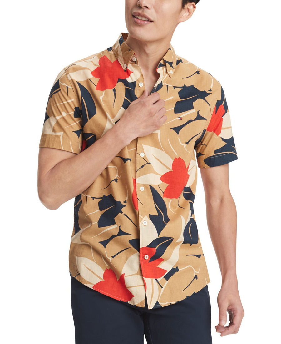 Tommy Hilfiger Scott Tropical Print Shirt Champagne Toast
