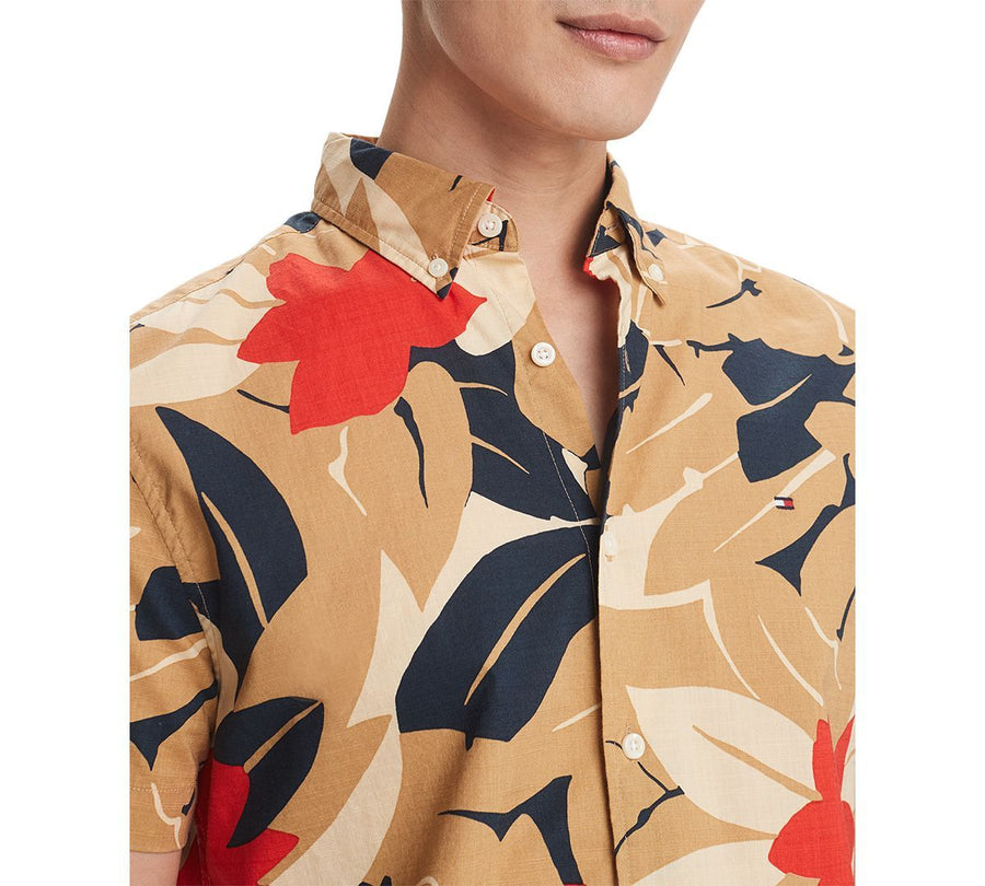 Tommy Hilfiger Scott Tropical Print Shirt Champagne Toast