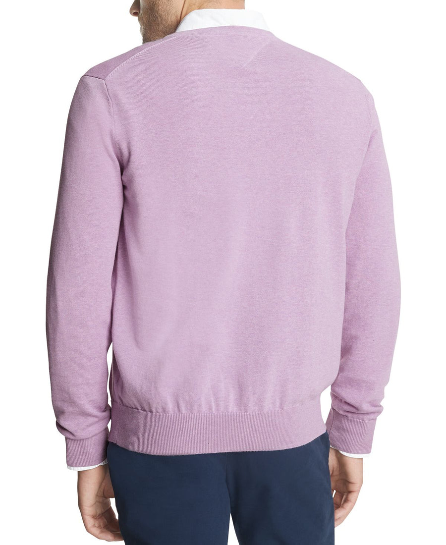 Tommy Hilfiger Signature Regular-fit Solid V-neck Sweater African Violet