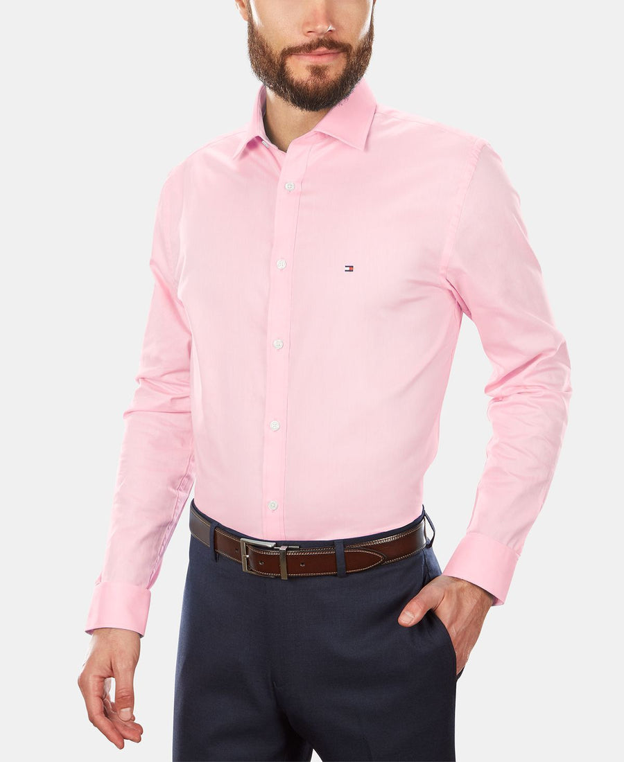 Tommy Hilfiger Slim-fit Stretch Solid Dress Shirt Online Exclusive Classic Pink