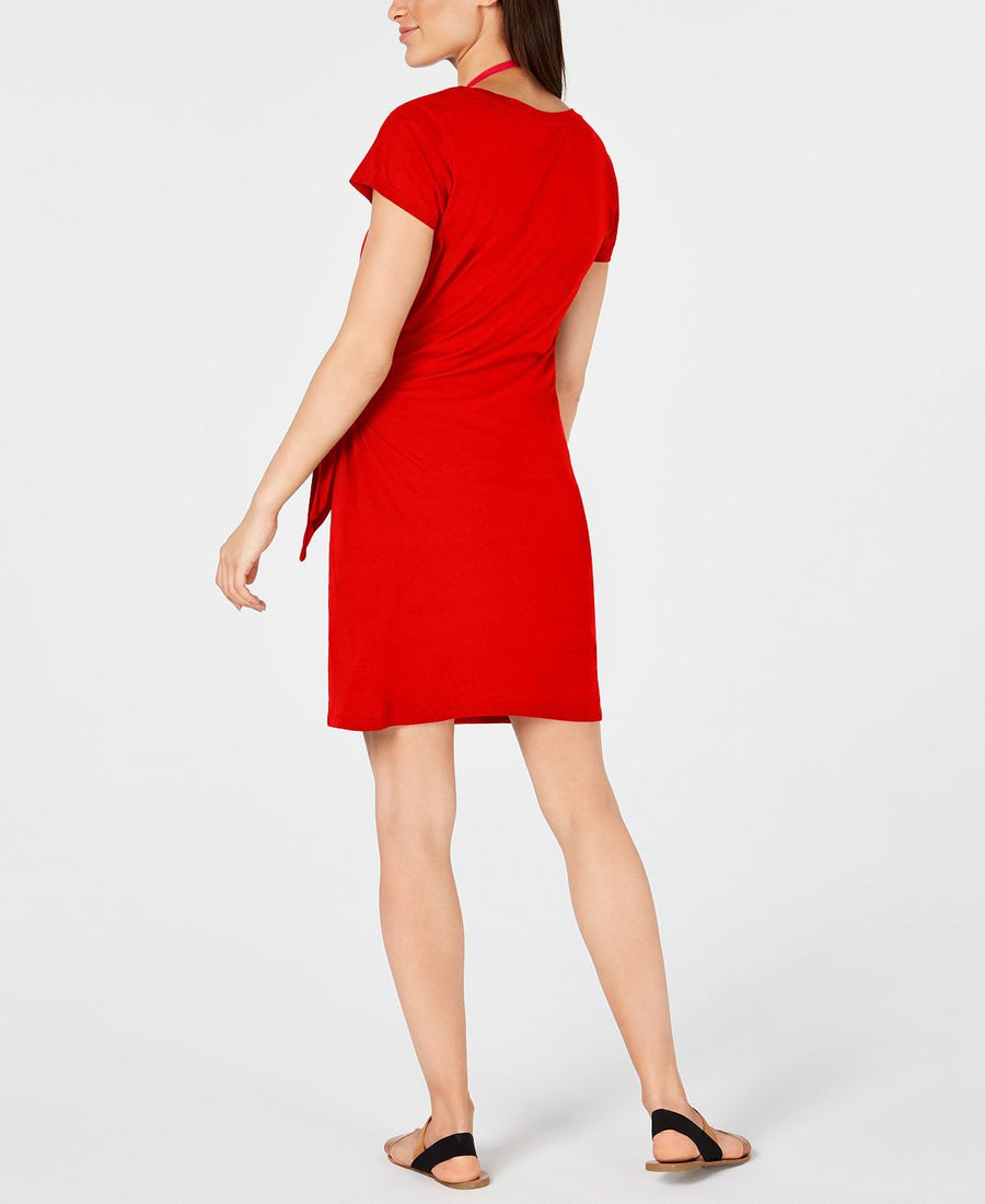 Tommy Hilfiger Tie-front Cover-up Dress Scarlet