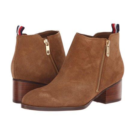 Tommy Hilfiger Womens ruthee Leather Almond Toe Ankle Fashion Boots Brown