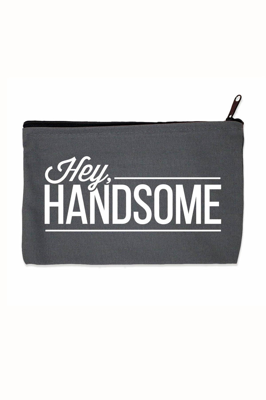 Towne9 Dark-Grey Hey Handsome Zip Pouch