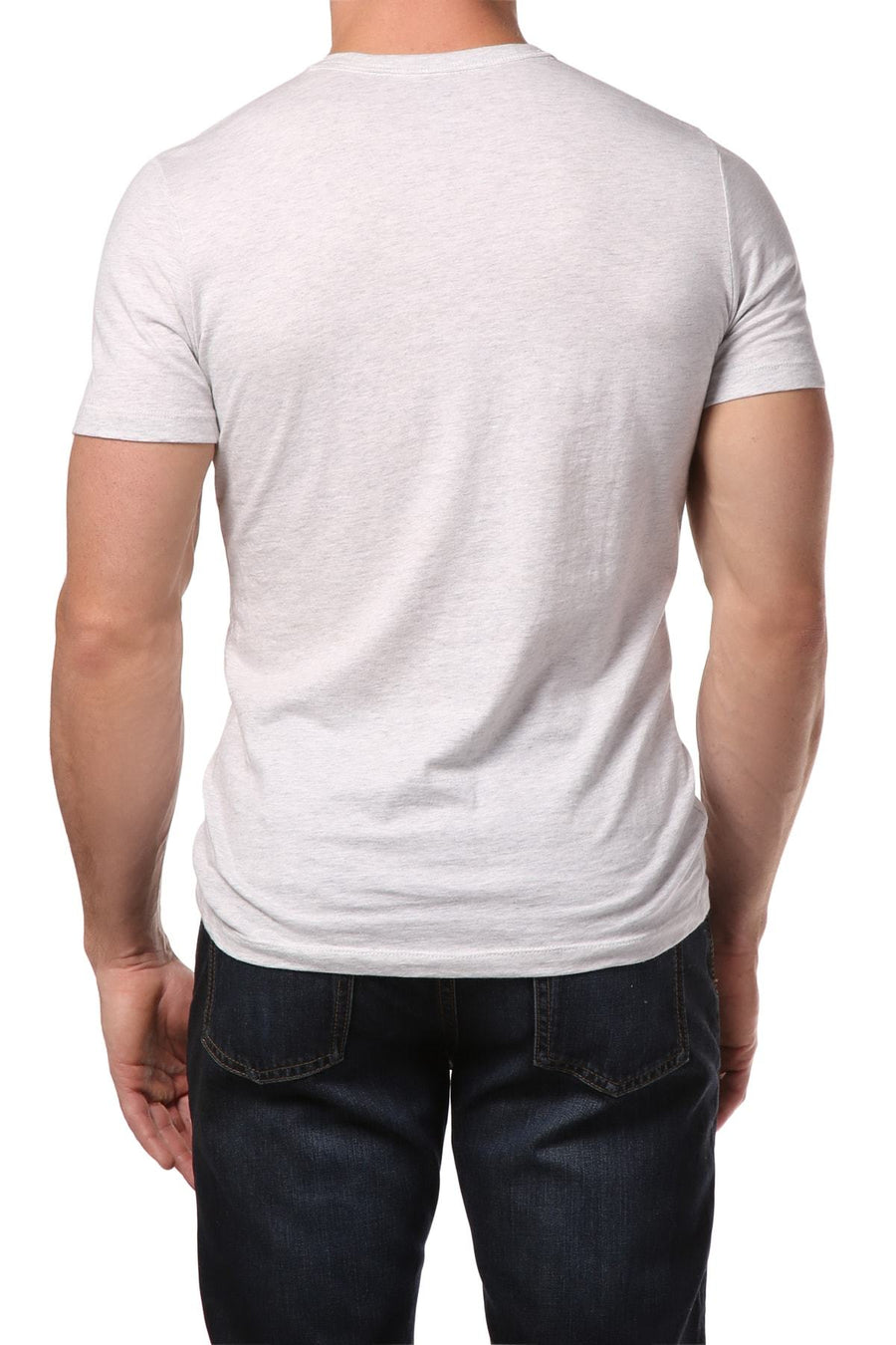 Trend Cream Marle Y-Neck Henley Tee