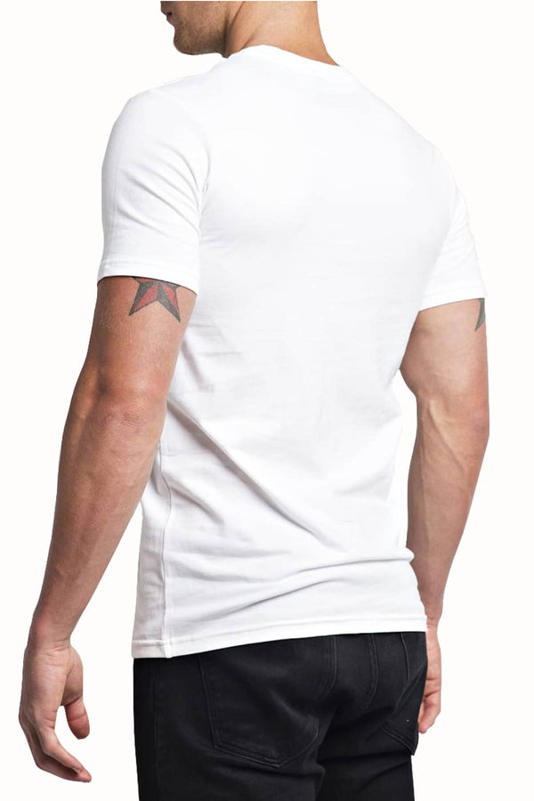 Trend White Stretch V-Neck Tee