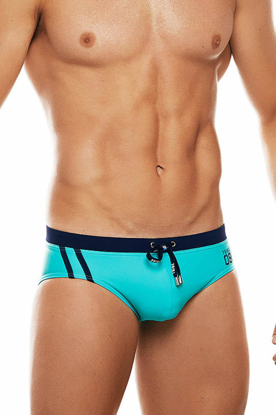 Tribe Aqua/Navy Aruba Low-Rise Swim Brief