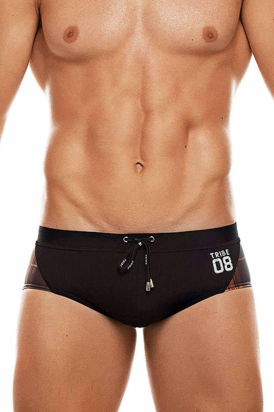 Tribe Black/Orange 08 Highland-Fling Swim Boy-Brief