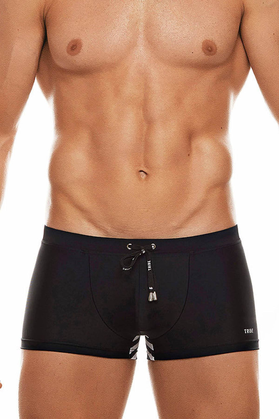 Tribe Black/White Saint Tropez Swim Trunk