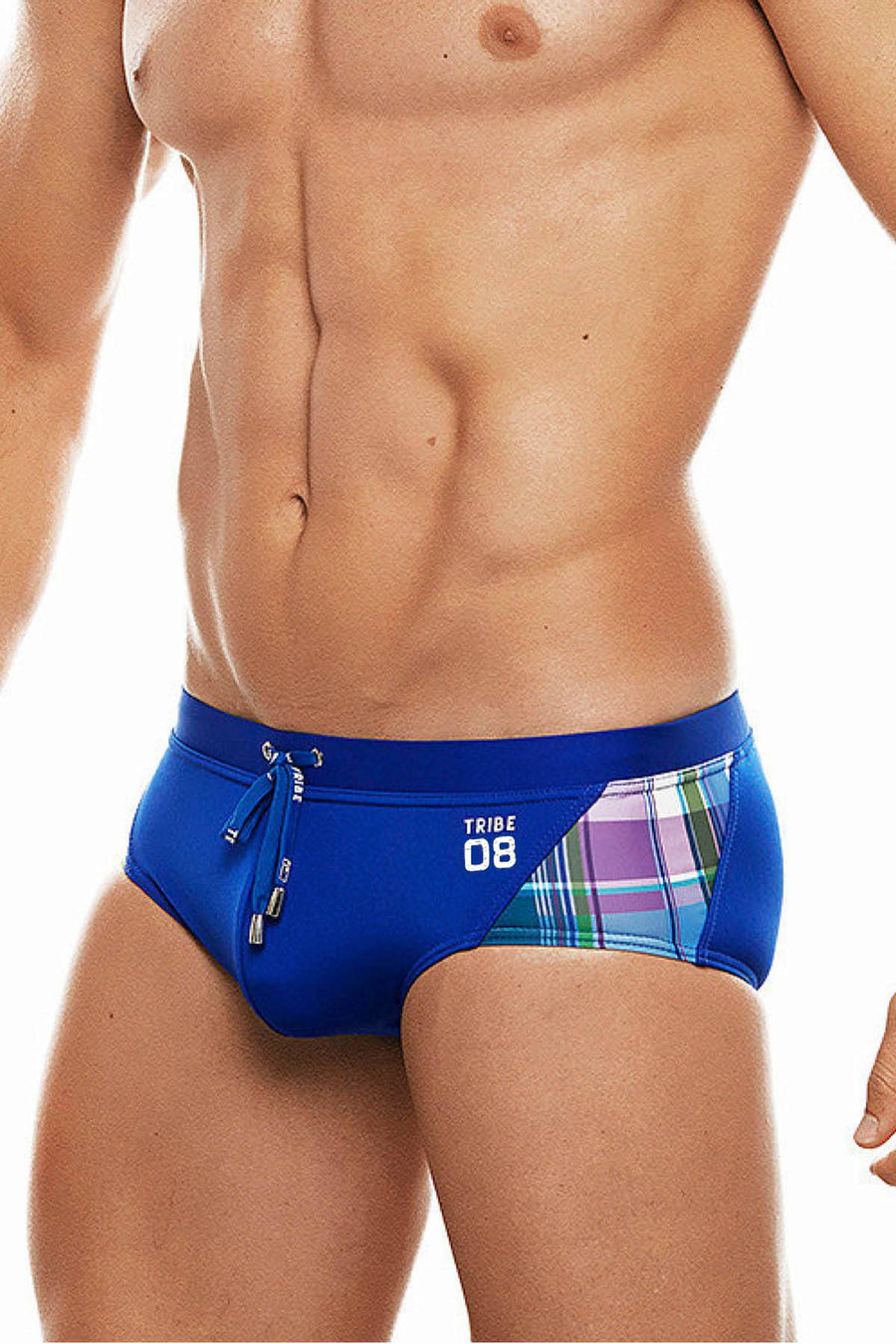 Tribe Electric-Blue/White 08 Highland-Fling Swim Boy-Brief