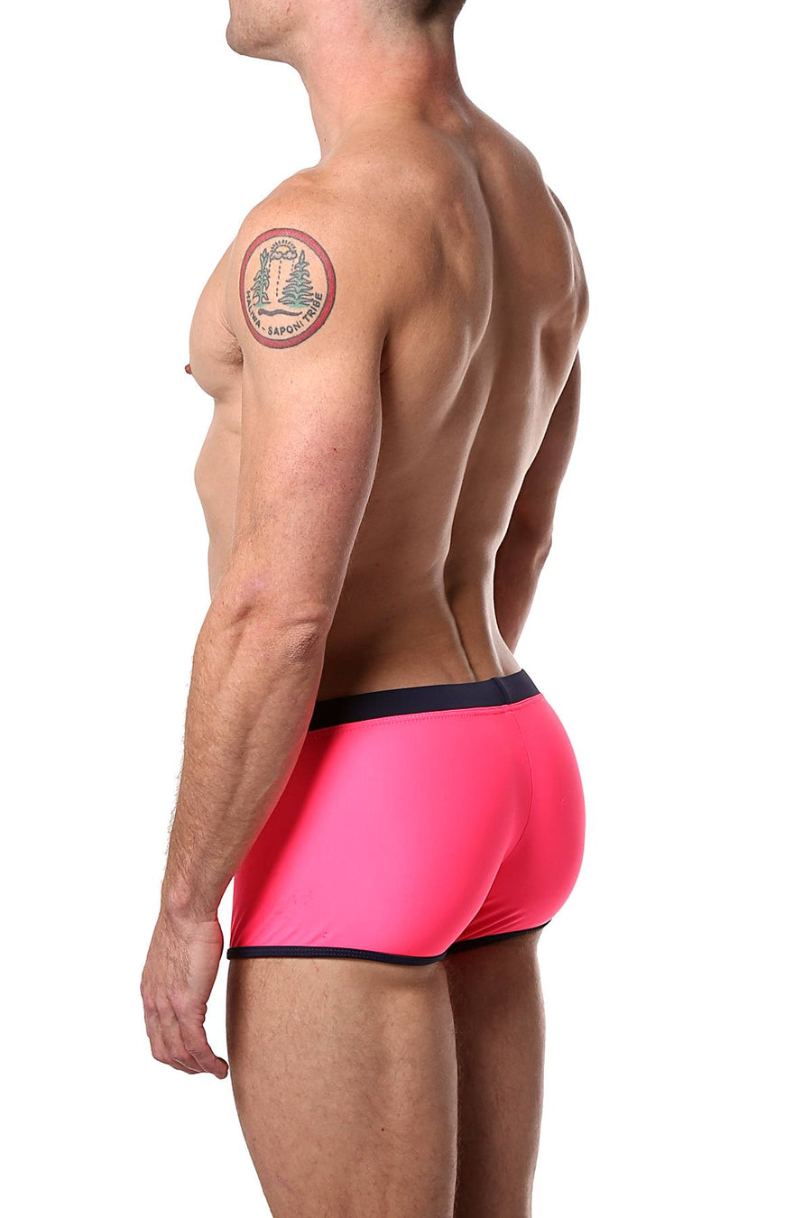 Tribe Fluorescent-Pink/Navy Atlantic Swim Trunk