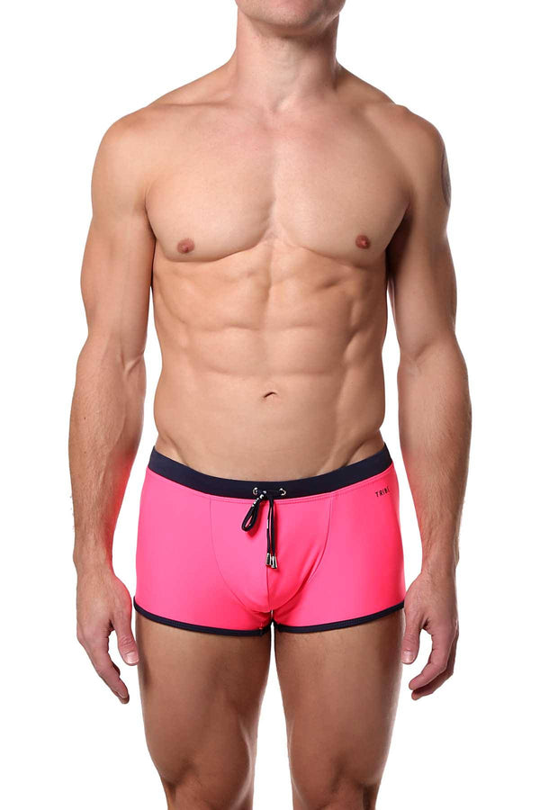 Tribe Fluorescent-Pink/Navy Atlantic Swim Trunk