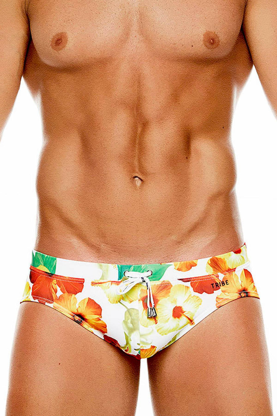Tribe Full-Hibiscus Printed Maui Low-Rise Swim Brief