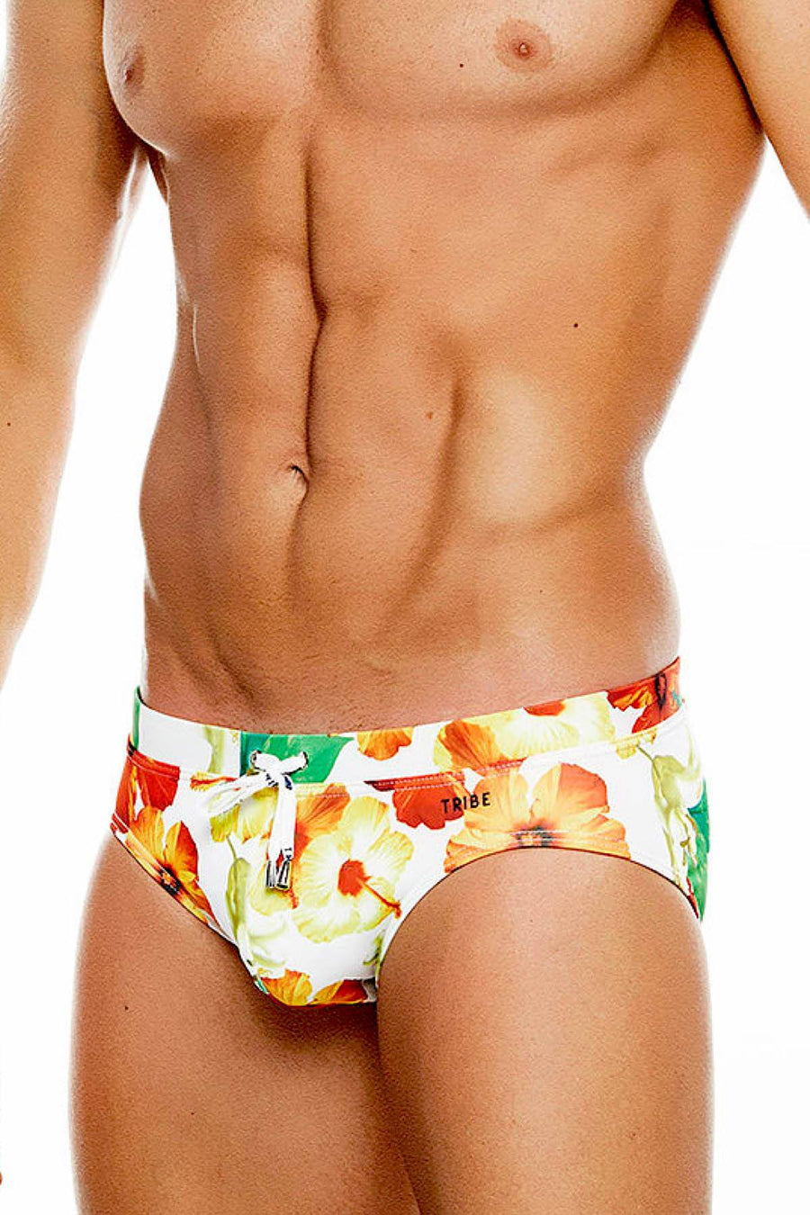 Tribe Full-Hibiscus Printed Maui Low-Rise Swim Brief