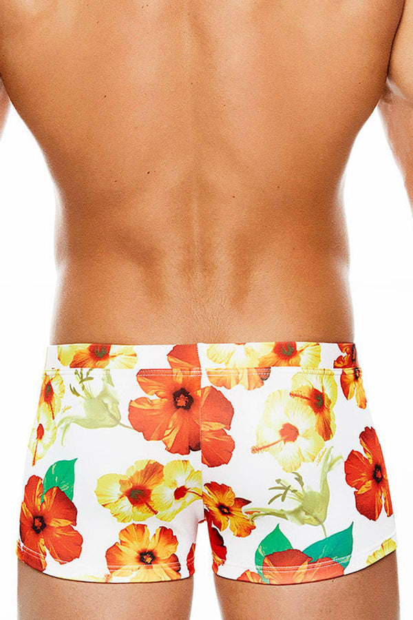 Tribe Full-Hibiscus Printed Maui Swim Trunk