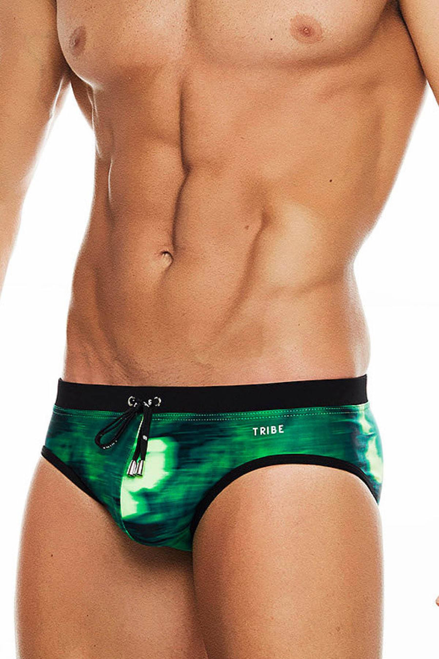 Tribe Green/Black Miami Low-Rise Swim Brief