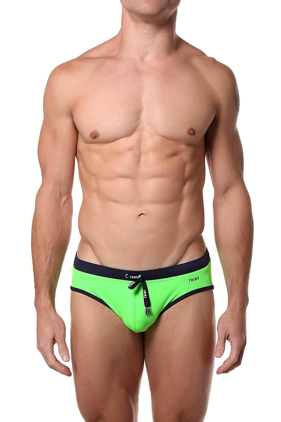 Tribe Lime/Navy Atlantic Low-Rise Swim Brief