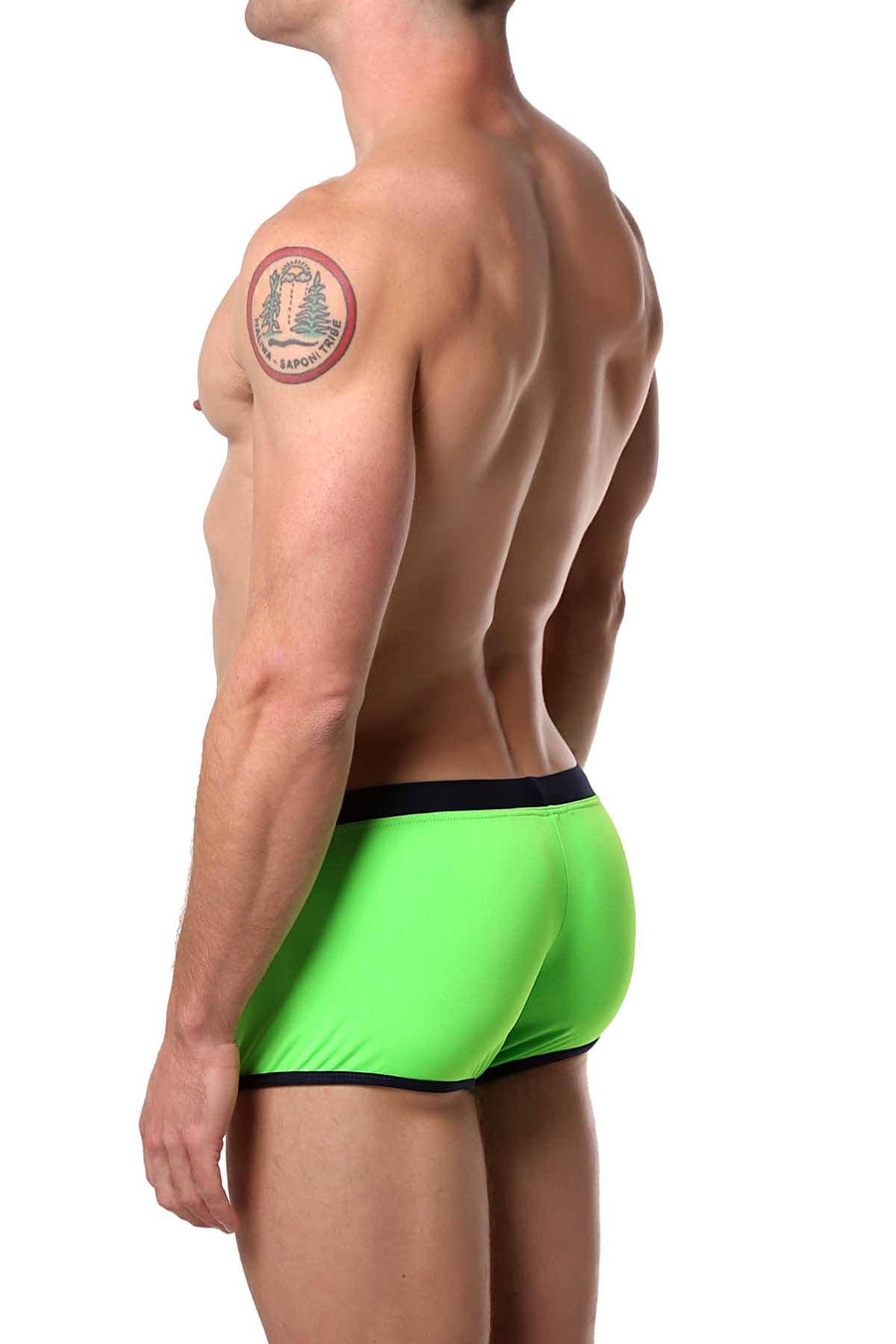 Tribe Lime/Navy Atlantic Swim Trunk