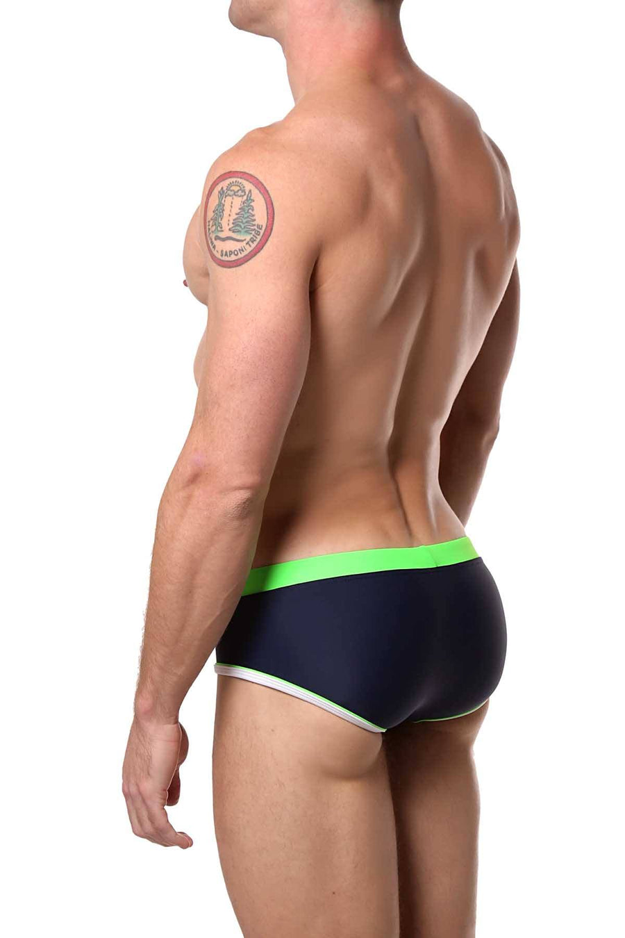 Tribe Navy/Lime Oceanic Swim Boy-Brief