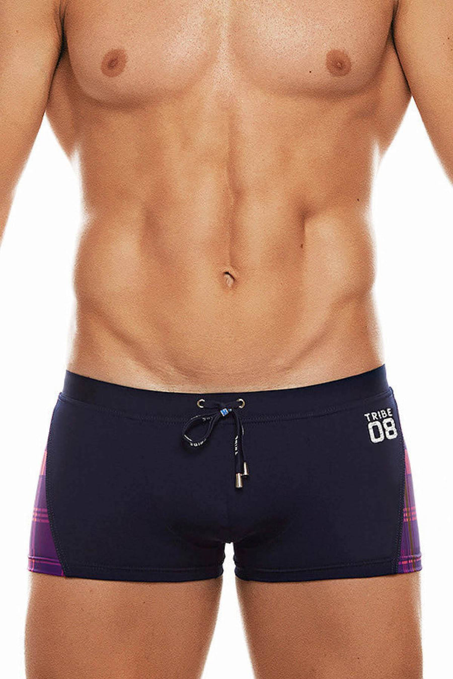 Tribe Navy/Pink 08 Highland-Fling Swim Trunk