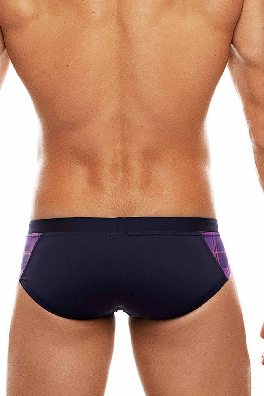 Tribe Navy/Pink Highland-Fling Low-Rise Swim Brief