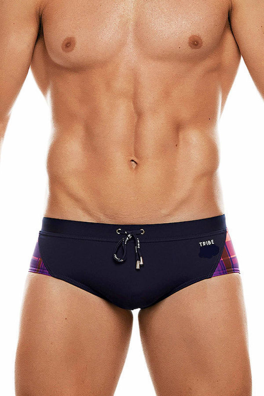 Tribe Navy/Pink Highland-Fling Swim Boy-Brief