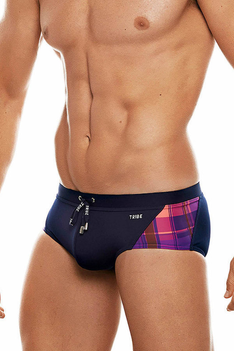 Tribe Navy/Pink Highland-Fling Swim Boy-Brief
