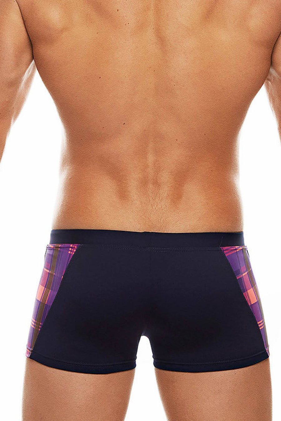 Tribe Navy/Pink Highland-Fling Swim Trunk