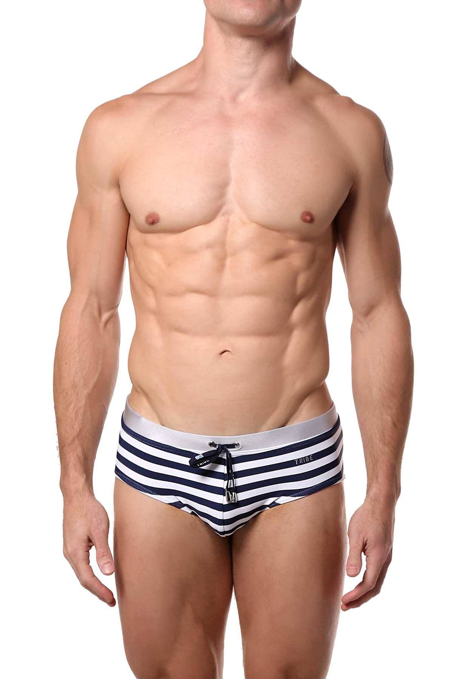 Tribe Navy/Silver Riviera-Shimmer Swim Boy-Brief