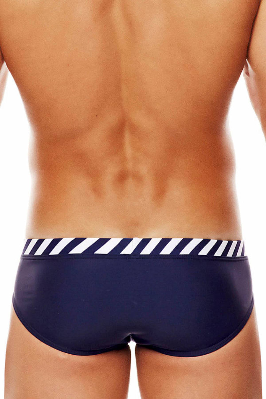 Tribe Navy/White Riviera-Twist Low-Rise Swim Brief