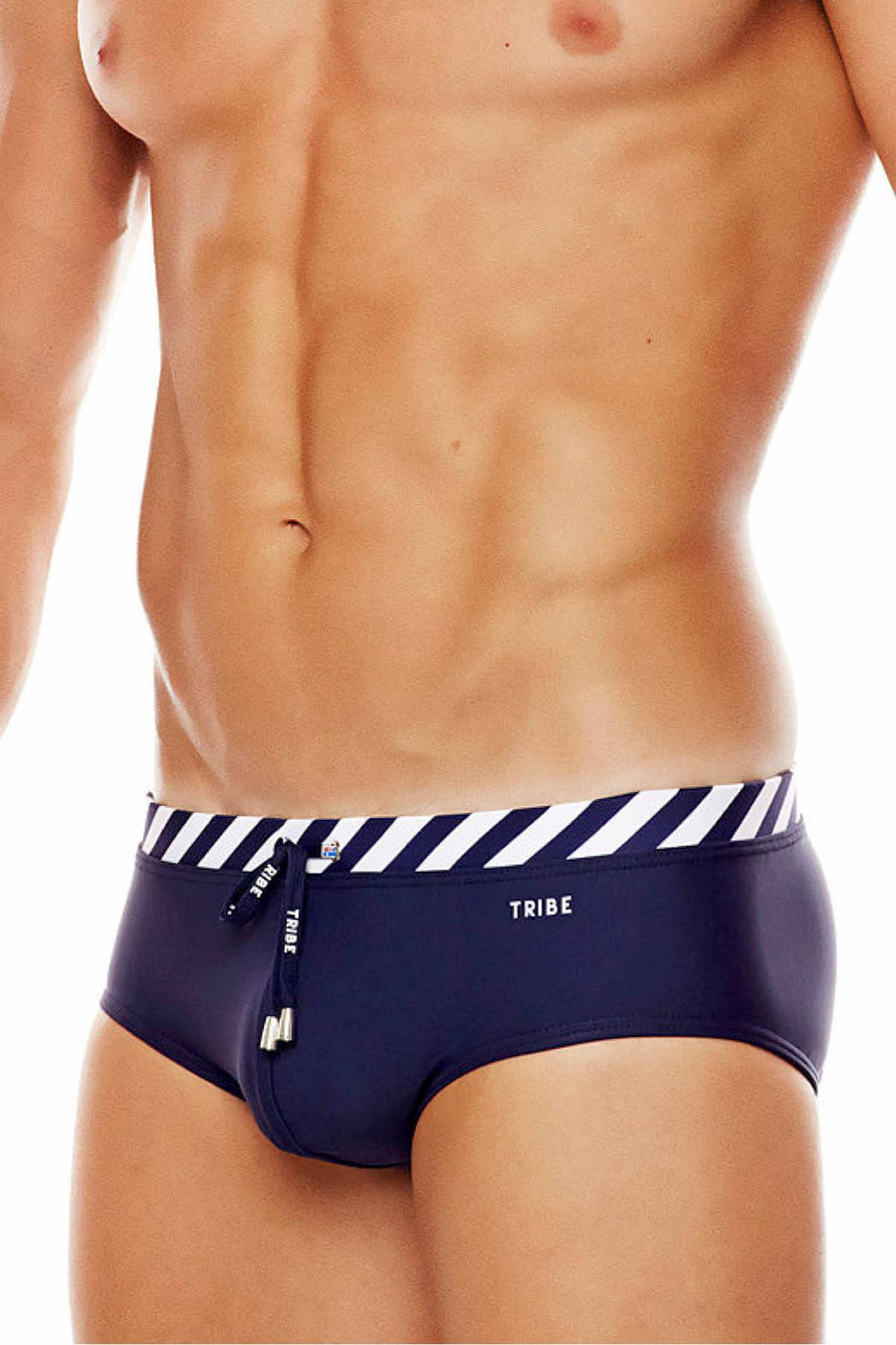 Tribe Navy/White Riviera-Twist Swim Boy-Brief