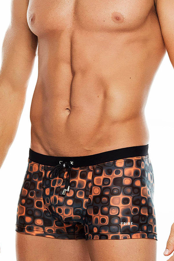 Tribe Orange/Black Cancun Swim Trunk
