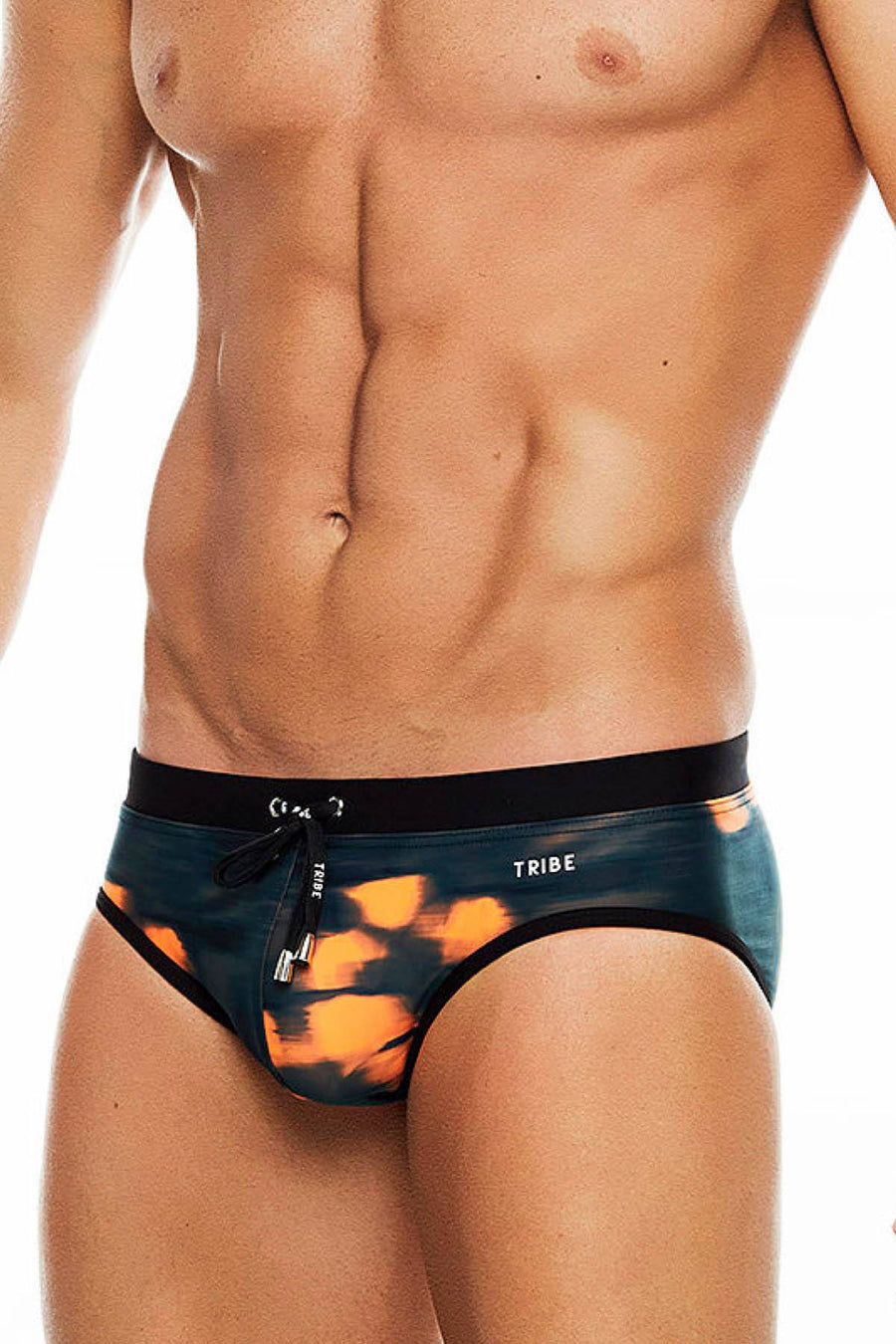 Tribe Orange/Black Miami Low-Rise Swim Brief