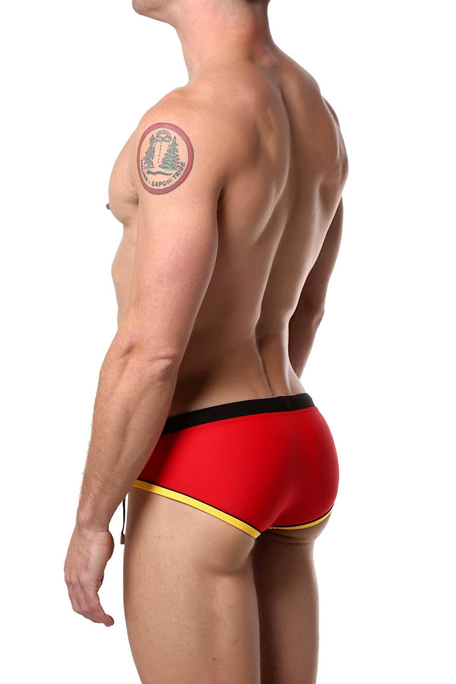 Tribe Red/Black Oceanic Low-Rise Swim Brief