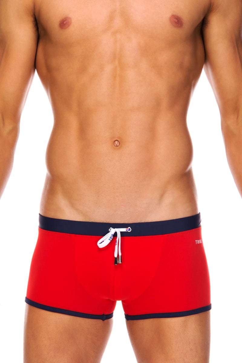 Tribe Red & Navy Atlantic Swim Trunk