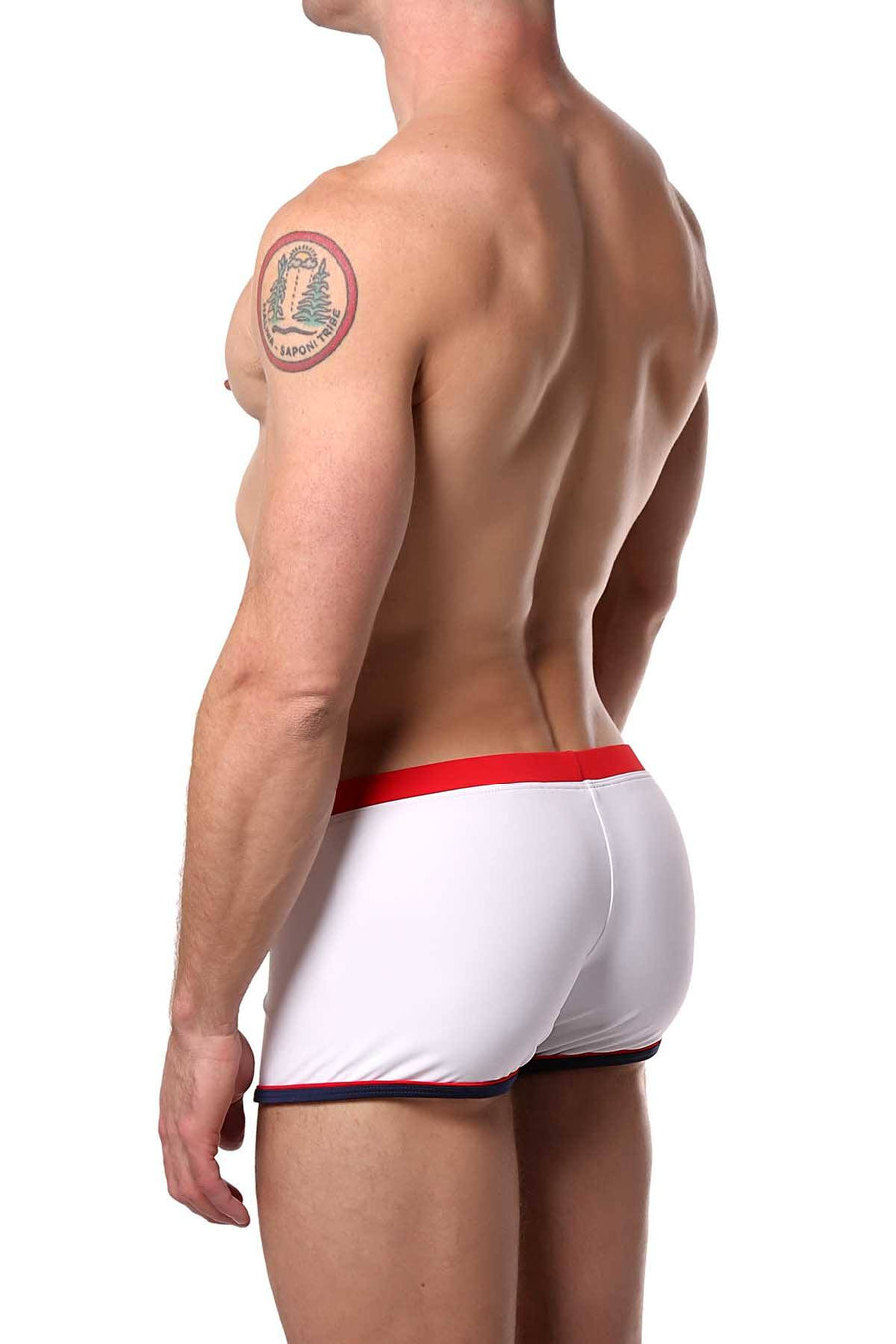 Tribe White/Red Oceanic Swim Trunk